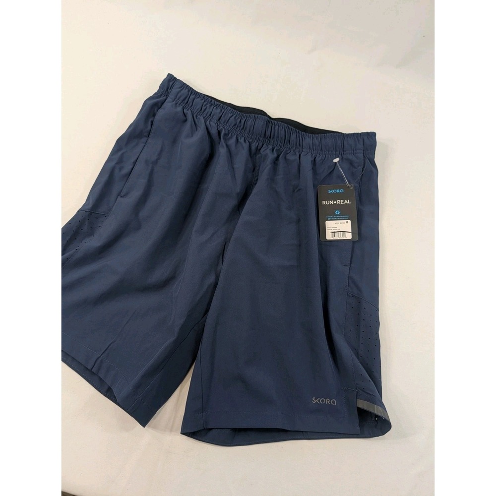 Skora Shorts Woven Running Men's‎ Size M Athleticwear QWick-Dry Blue NWT